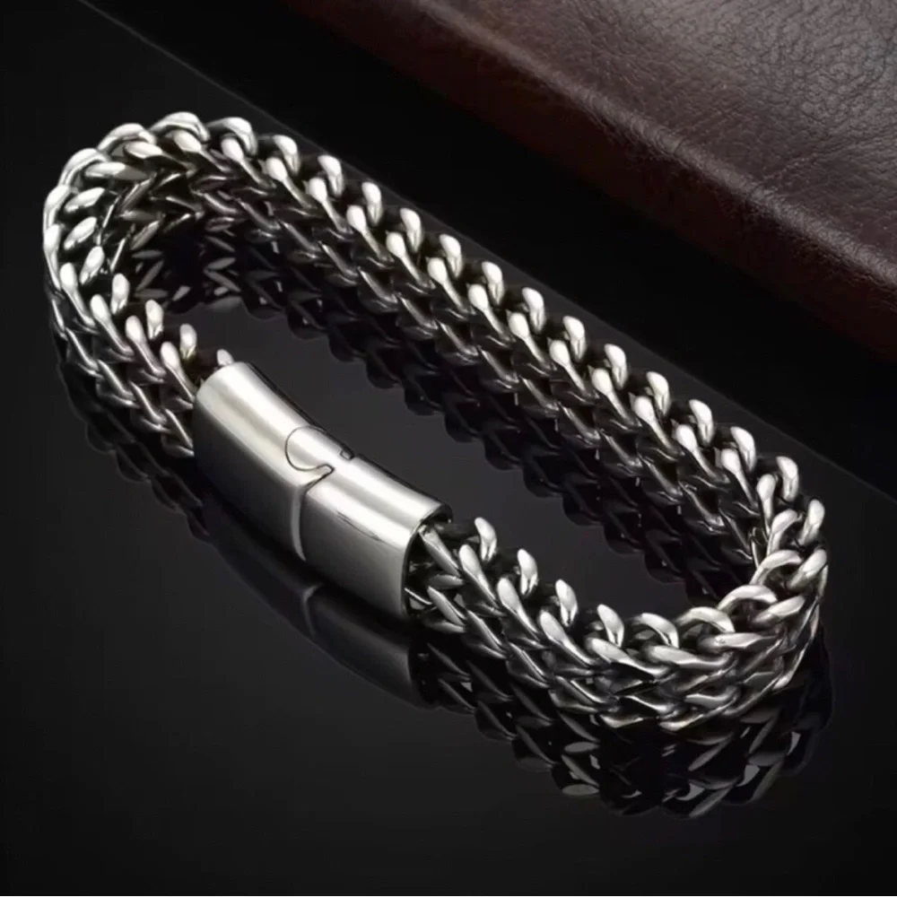 Men's Stainless Steel Braided Chain Bracelet